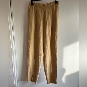 JONES & CO Pleated Silk/Linen Pants